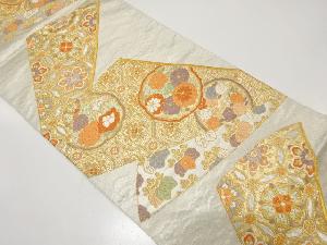 アンティーク　花丸紋に華紋・古典柄織り出し袋帯（材料）